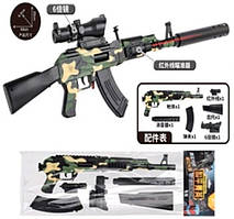 Дитячий автомат M416 68 см, глушник, оптичний приціл, лазер, магазин, приклад, ручка, у пакеті 50х19х4 см