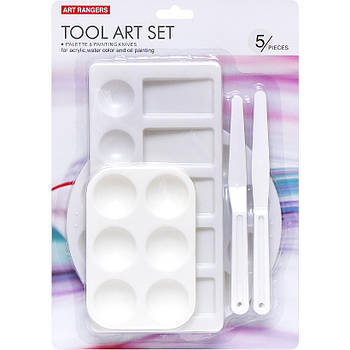 Пластмасова палітра з мастихінами для розведення фарб EPKP02B Білий Набір для листа маслом