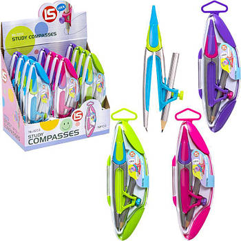 Циркуль з олівцем 12 штук в упаковці 203 у пластиковій коробці