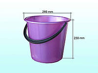 Ведро пластиковое (пластмассовое) 7л пищевое фиолетовое ТМ МЕД FG