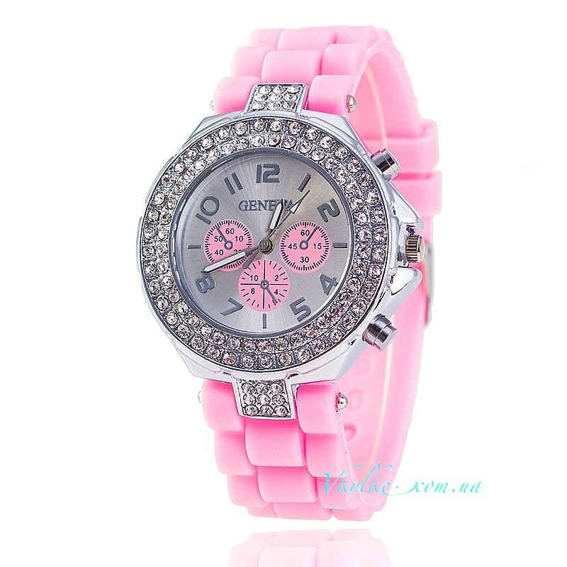 Жіночі годинники Geneva - Double Diamond рожеві