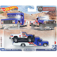 Игровой набор Hot Wheels Car culture 80 Dodge Macho Power Wagon и транспортер Retro Rig FLF56-HKF38