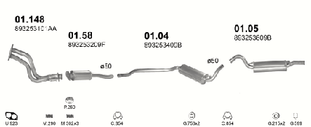 Глушник задн частина Ауді-AUDI: 100 82-91, 100 Avant 82-90, 200 79-82, 200 83-84, фото 3