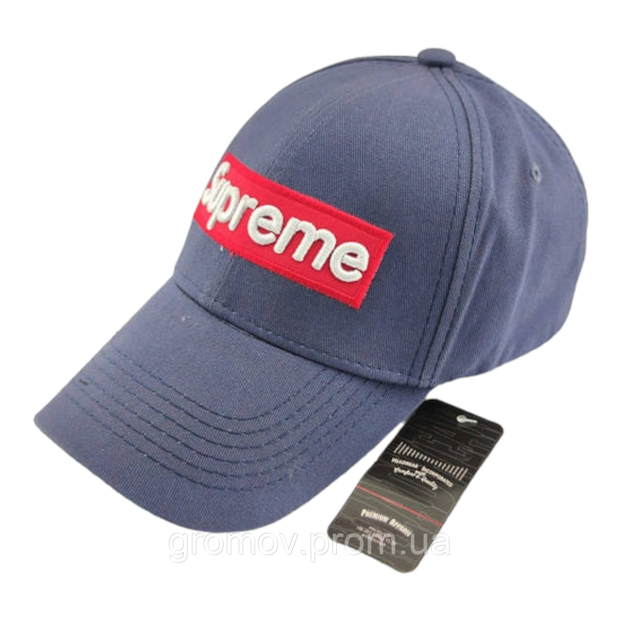 Кепка бейсболка чоловіча Supreme Польща 56-61 розмір коттонова синій (ББ371), фото 1