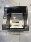 Раковина квадратна чорна PVD Platinum Handmade HSBB 3.0/1.0 500х500х220 мм (36115), кухонна мийка врізна, фото 4