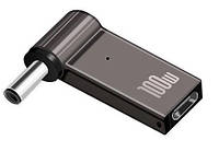 USB Type-C адаптер DC 7.4×5.0*0.6 HP для зарядки ноутбука 100W от повербанка USB или зарядки PD