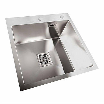 Мийка кухонна квадратна Platinum Handmade HSBB 3.0/1.0 500х500х220 мм (36993), раковина на кухню