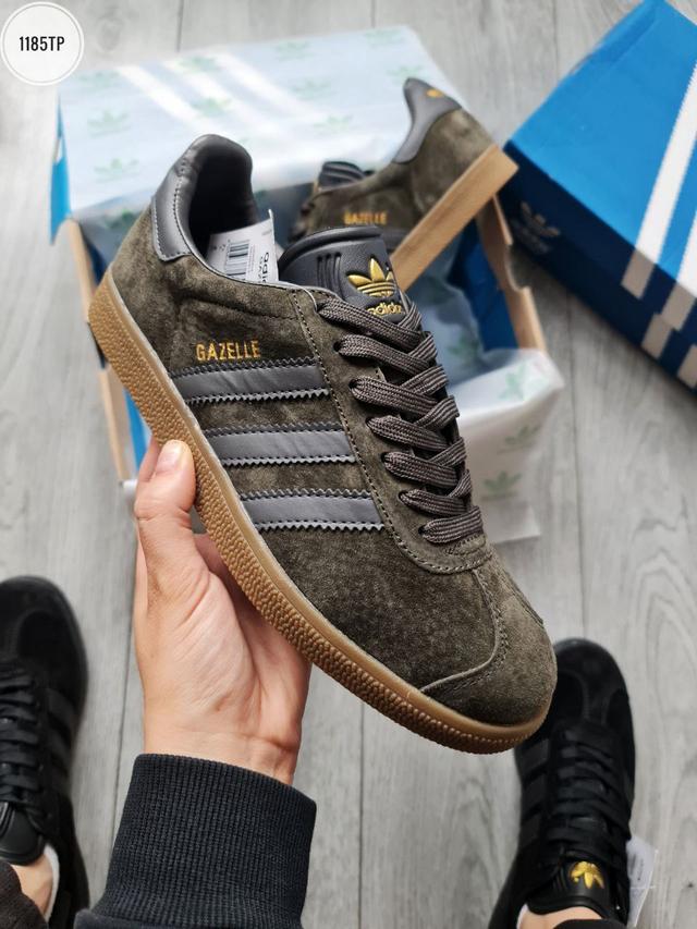 Adidas gazelle grey black gum online