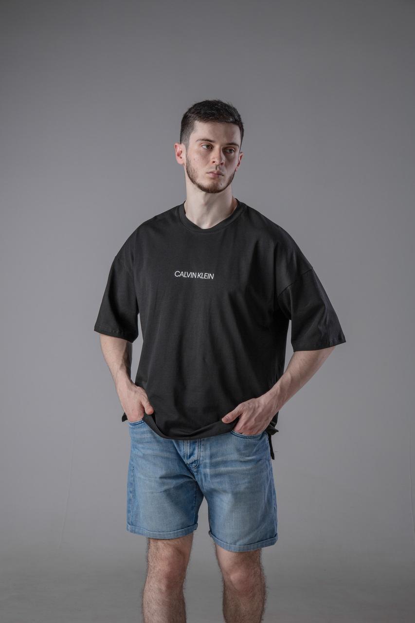 Оверсайз чоловіча чорна Calvin Klein. Oversize футболка підліткова Кельвін Кляйн