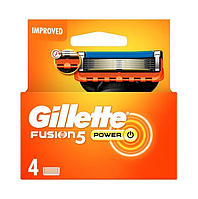 Кассеты для бритья Gillette Fusion Power 4шт. Оригинал (жилет фьюжн павер) лезвия джилет фьюжн повер