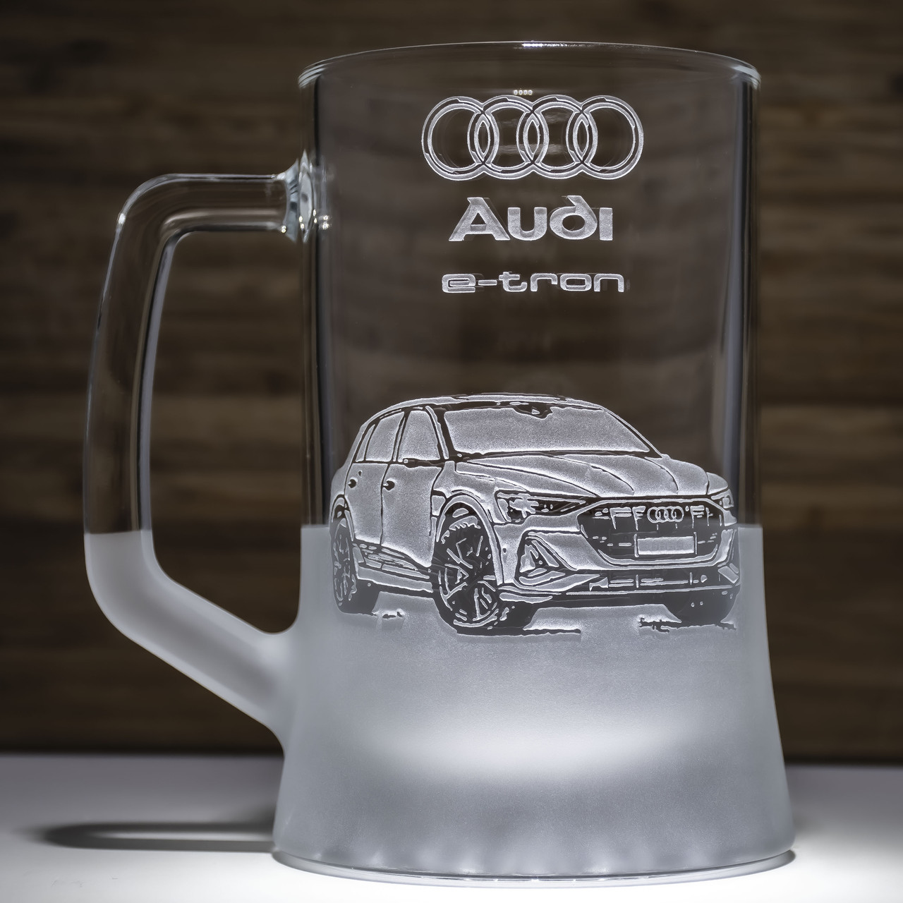Бокал для пива з гравіюванням Audi e-tron 660 мл, фото 1