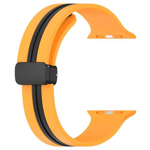 Силіконовий ремінець з магнітною застібкою для Apple Watch T/C (two colors) Yellow and Black • 38/40/41mm