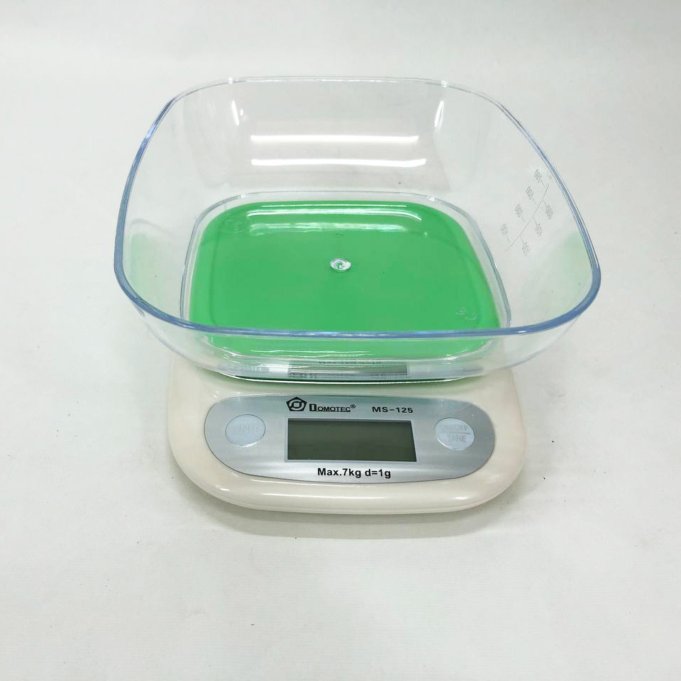 Ваги кухонні DOMOTEC MS-125 Plastic, точні кухонні ваги, ваги для зважування продуктів. Колір: зелений, фото 1