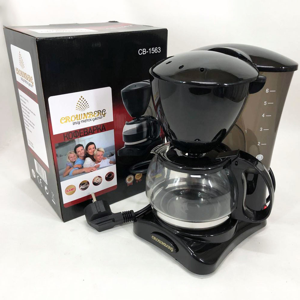 Крапельна Кавоварка Crownberg CB-1563 800 Вт, крапельна кавоварка для дому, маленька кавоварка, фото 1
