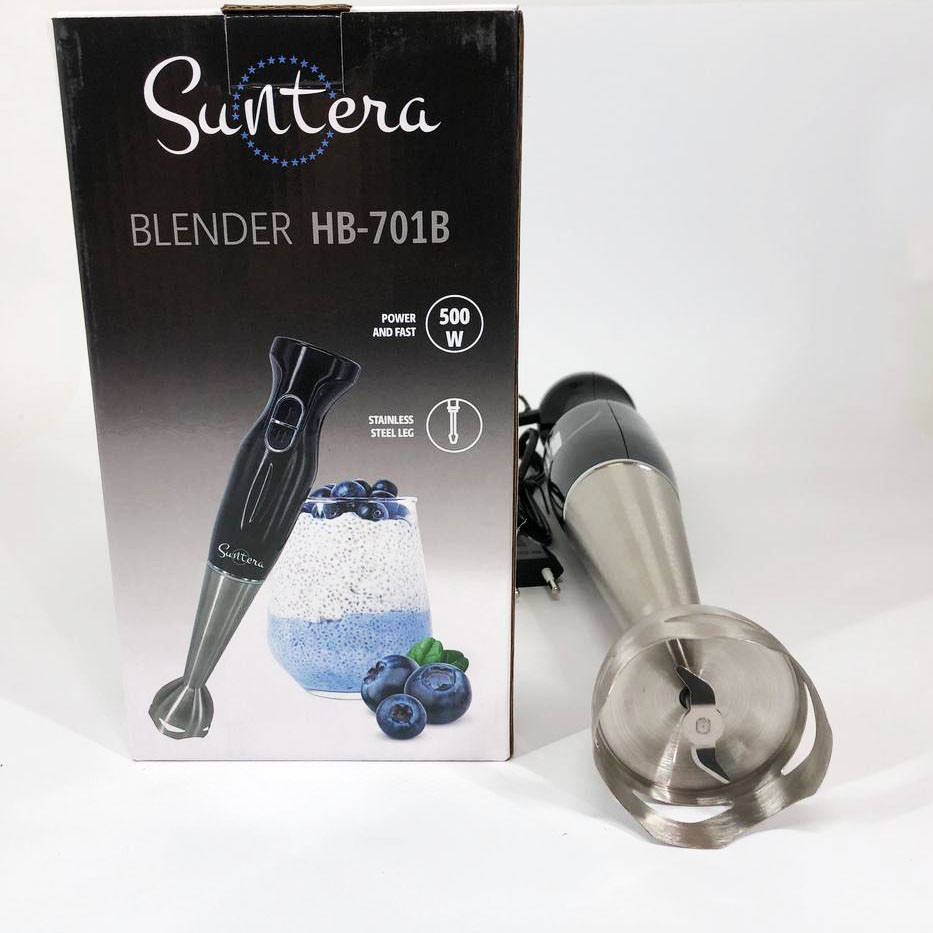 Блендер Suntera HB-701B 500 Вт 2 режими швидкості, ніжка нержавіюча сталь, блендер переносний