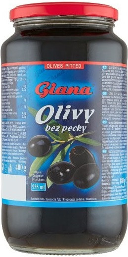 Оливки Чорні без Кісточки Giana Olivy bez Pecky Джіана 935 мл Чехія