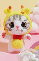 Набір для валяння Кіт Оленя + підставка на пружині + інструменти + брелок