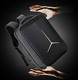 Рюкзак чоловічий міський повсякденний з відділом для ноутбука, USB-портом. Рюкзак для хлопця (чорний), фото 3