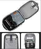 Рюкзак чоловічий міський повсякденний з відділом для ноутбука, USB-портом. Рюкзак для хлопця (чорний), фото 7