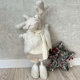 Новорічний олень 44 см для інтер'єрного декору