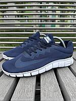 Чоловічі спортивні кросівки Nike, сині кросівки чоловічі Найк, бігові чоловічі кросівки текстиль сітка