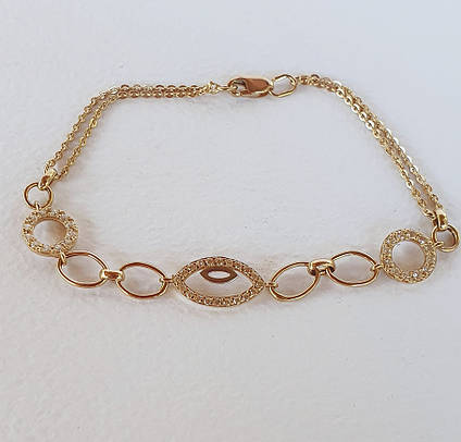 Жіночий Золотий Браслет з Фіанітами