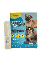 Каплі для котів та собак Petoni Planet  2 - 10  кг ( 1 мл) фіпроніл