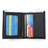 Чоловічий гаманець із натуральної шкіри. Шкіряний гаманець чоловічий портмоне зі шкіри Чорний, фото 6