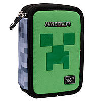 Шкільний пенал твердий YES HP-01 твердий подвійний Minecraft Creeper