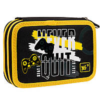 Шкільний пенал твердий YES HP-01 подвійний Never Quit