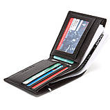 Чоловічий гаманець із натуральної шкіри. Шкіряний гаманець чоловічий портмоне зі шкіри Чорний, фото 6