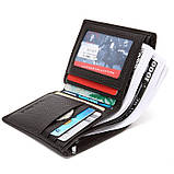 Чоловічий гаманець із натуральної шкіри. Шкіряний гаманець чоловічий портмоне зі шкіри Чорний, фото 4