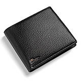 Чоловічий гаманець із натуральної шкіри. Шкіряний гаманець чоловічий портмоне зі шкіри Чорний, фото 8
