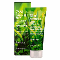 Farmstay Green Tea Seed Premium Moisture Foam Cleansing Пенка очищающая с семенами зеленого чая, 100мл