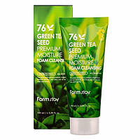 Farmstay Green Tea Seed Premium Moisture Cleansing Foam очищаюча Пінка з насінням зеленого чаю, 100мл