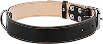 Нашийник міцний шкіряний подвійний для собак Collar 47-62 см/35 мм Чорний (02791), фото 3