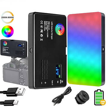 Світлодіодна RGB-накамерна лампа, W140RGB Кольорова LED-панель, відеосвітло.