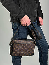 Чоловіча сумка Луї Віттон коричнева Louis Vuitton Trio Messenger Brown