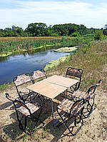 Купити набір для пікніка стільці стільці складні туристичні "Кріпиш ФП2Х+6к" для відпочинку на природі