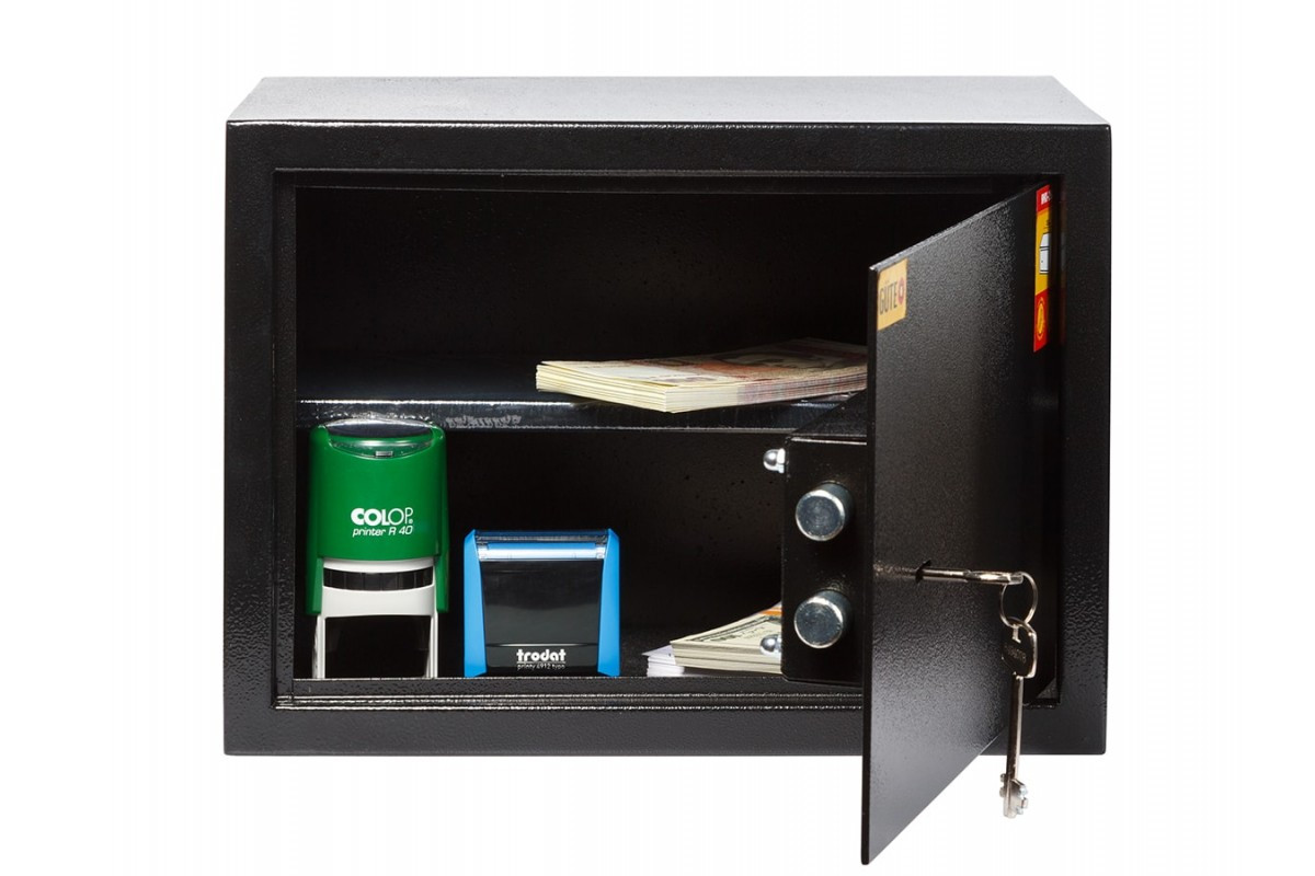 Меблевий сейф (35х25х25 см.), сейф для дому, сейф для офіса, сейф для грошей, сейф для документів, сейф з полицею, фото 1