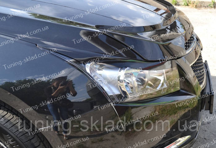 Купить Реснички Шевроле Круз (накладки на передние фары Chevrolet Cruze ...