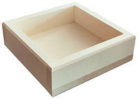 Деревянная коробка для декора квадратная 12/12 см.