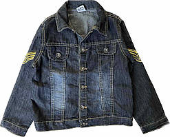 Джинсова куртка для хлопчика р. 104-128, джинсова куртка для хлопчика синя з принтом,туреччина