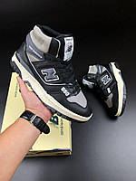 Женские кроссовки New Balance 650 черные кожа Высокие женские кожаные кроссовки на осень Нью Беланс