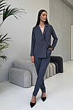 Класичний жіночий піджак вільного крою 44-50 розміри різні кольори, фото 3