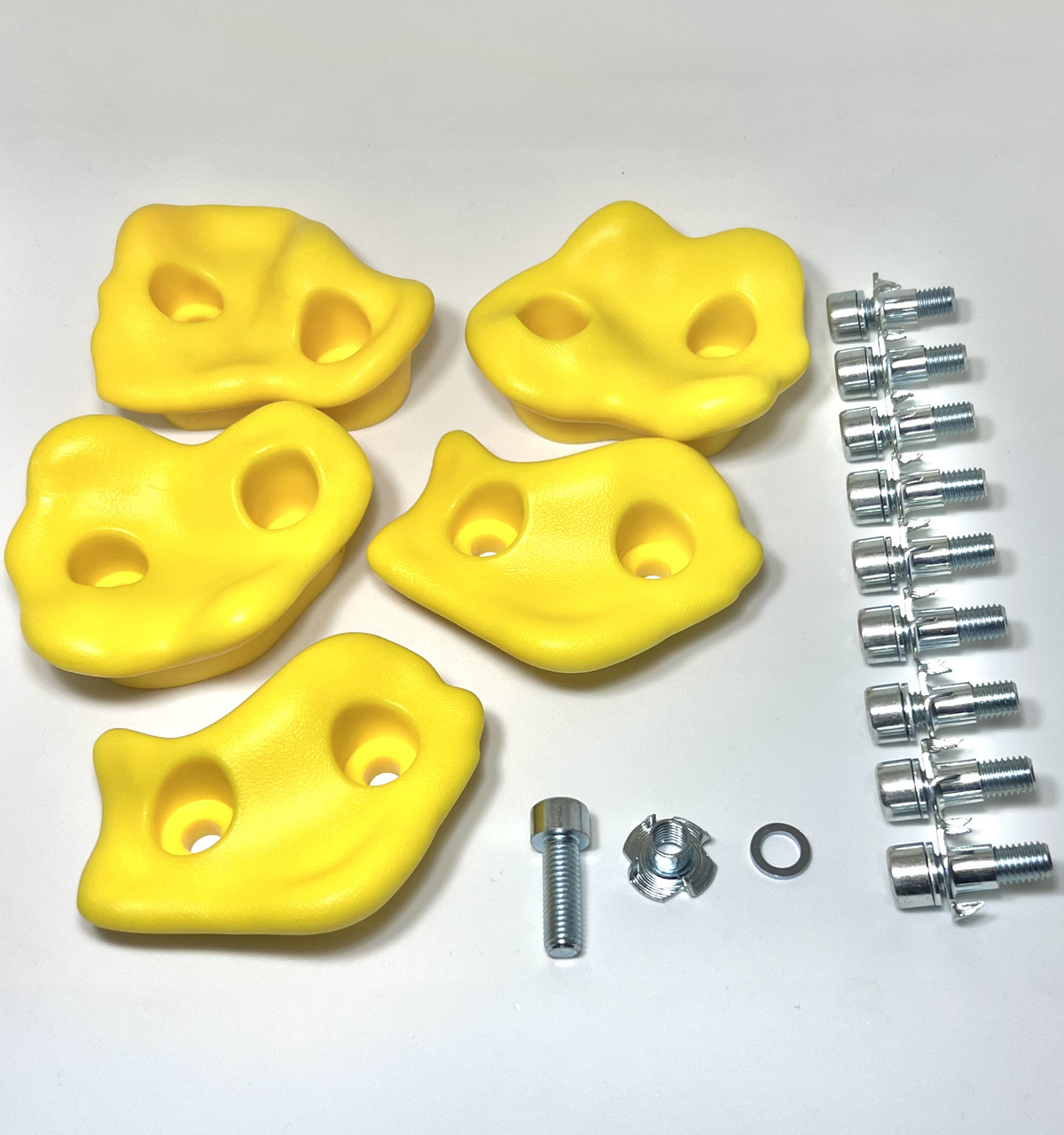 Зацепы для детского скалодрома 5 штук, пластиковые L-размер, Желтый - фото 1 - id-p1907176412