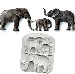 Ексклюзив. Силіконовий молд для шоколаду, мастики та ін "Сафарі (слони)"