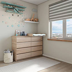 Сповивальний Комод 8 Ящиків Дуб Сонома