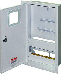 Шафа e.mbox.stand.w.f3.12.z металева, під 3-ф. лічильник, 12 мод., що вбудовується, з замком