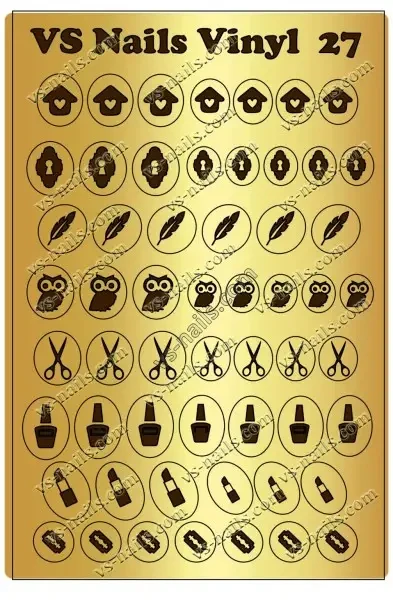 Вінілові трафарети VS NAILS для дизайна нігтів для аерографії і DEEP DESIGN № 27, фото 1